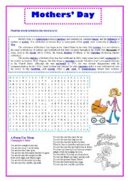 English Worksheet: Mothers Day