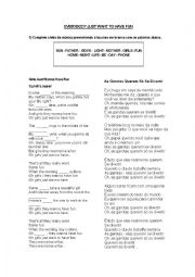 English Worksheet: Girls just wanna have fun