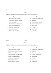 English Worksheet: Speaking quiz