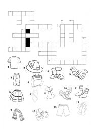 Crossword about clothes