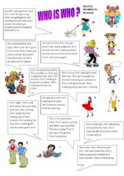 English Worksheet: who is who?