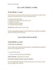 English Worksheet: pronunciation /s/ and /z/