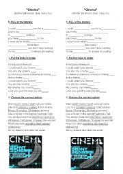 English Worksheet: Song Cinema_ Benny Benassi feat. Gary Go 