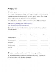 English Worksheet: Catalogue role-play