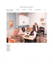 English Worksheet: what are they doing?