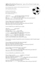 English Worksheet: official world cup song 2014/Fill in