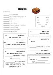 English Worksheet: Brownie recipe