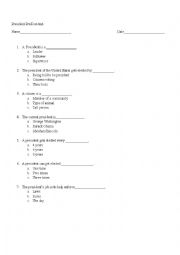 English Worksheet: President worksheets