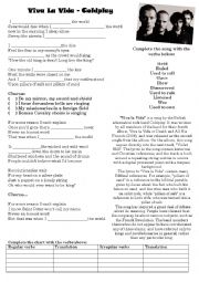 English Worksheet: Song: Viva La Vida