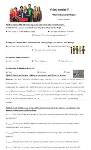 English Worksheet: The Big Bang Theory 