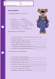 English Worksheet: relative clauses