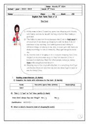 English Worksheet: full term test 2 for 8th 