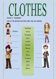 English Worksheet: Clothes Revision