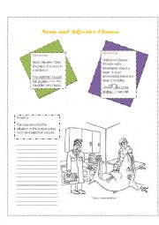 English Worksheet: Noun and Adjective Clauses Review