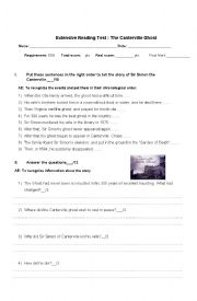 English Worksheet: Canterville Ghost Test