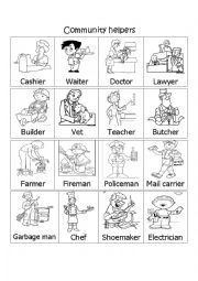 English Worksheet: Community Helpers