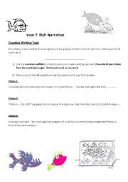 English Worksheet: Fish Narrative- Narrative structure