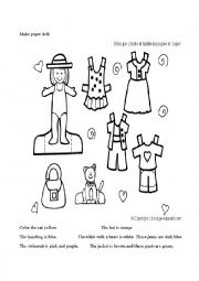 clothes- color and make paper doll