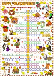 English Worksheet: Thanksgiving : crossword puzzle