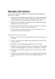 English Worksheet: Welcome to...! Project based learning