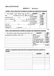 English Worksheet: Daily routines