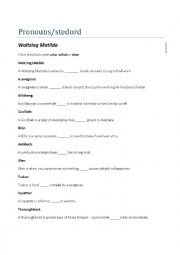 English Worksheet: Waltzing Matilda pronouns