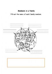 English Worksheet: identify family members