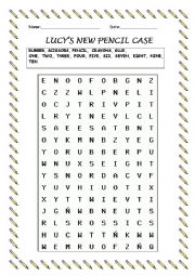 English Worksheet: class objects wordsearch