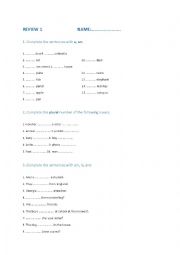 English Worksheet: 1st review