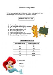 English Worksheet: Possessive adjectives