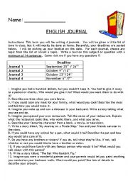 English Worksheet: Free Journal