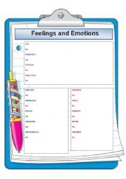 English Worksheet: FEELINGS AND EMOTIONS