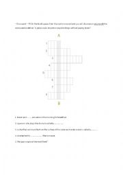 English Worksheet: crossword