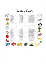 English Worksheet: Finding foods