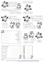 English Worksheet: greetings