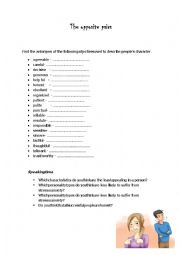 English Worksheet: Personality traits