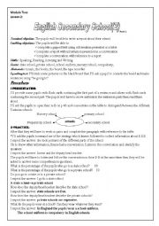 English Worksheet: Lesson 2 Module 2 English Secondary Schools (part 1+ part 2) 8 th form