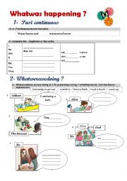 English Worksheet: What was happening?