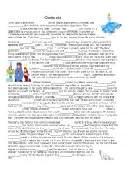 English Worksheet: Cinderella (Past Simple insert)