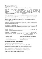 English Worksheet: 8th form test