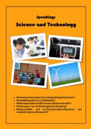 English Worksheet: Speaking: science and technology