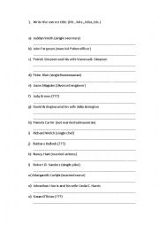 English Worksheet: TITLES - Mr., Mrs.,  Miss and Ms.