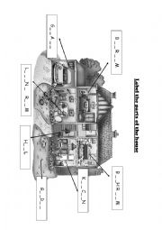 English Worksheet: Parts of the House