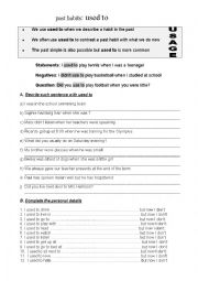 English Worksheet: USED TO