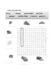 English Worksheet: word search fruit