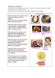 English Worksheet: Making a Sandwich (a version of  the traditional  song )