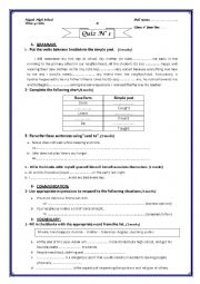 English Worksheet: Quiz for 1st year Baccalaureate