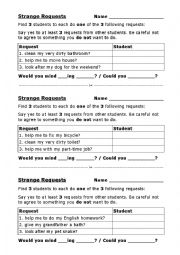 English Worksheet: Strange Requests