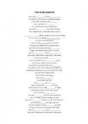 English Worksheet: Halloweens song