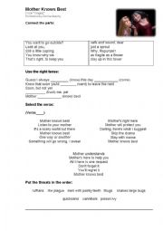 English Worksheet: Mother knows best - Tangeld